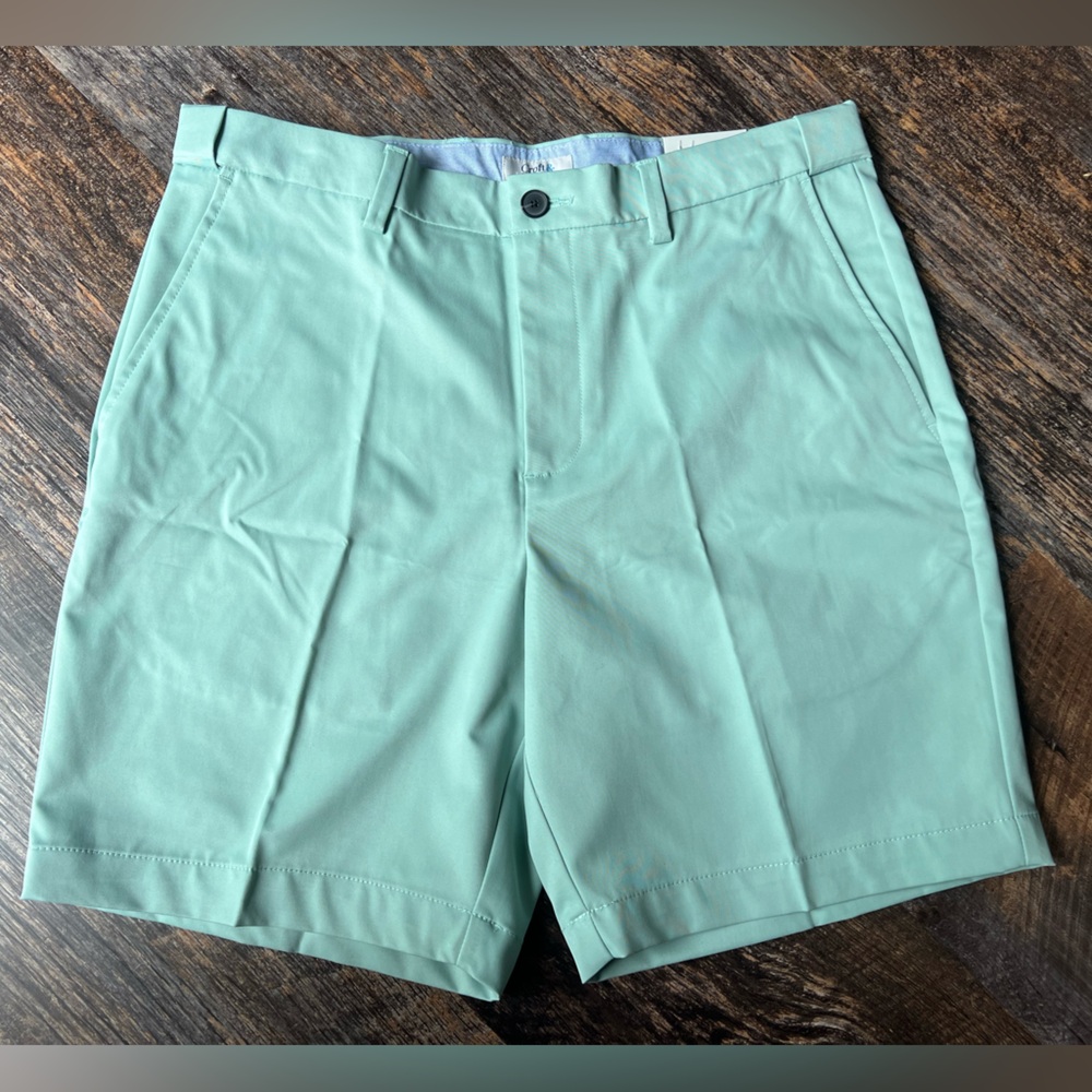 Croft & Barrow Men's Flat-Front Shorts Size 36 Mint Green 8.5" Inseam NWT